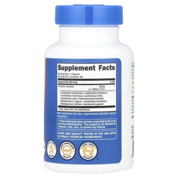 Nutricost, Probiotic Complex, >1 Billion CFU, 60 Capsules - Image 3