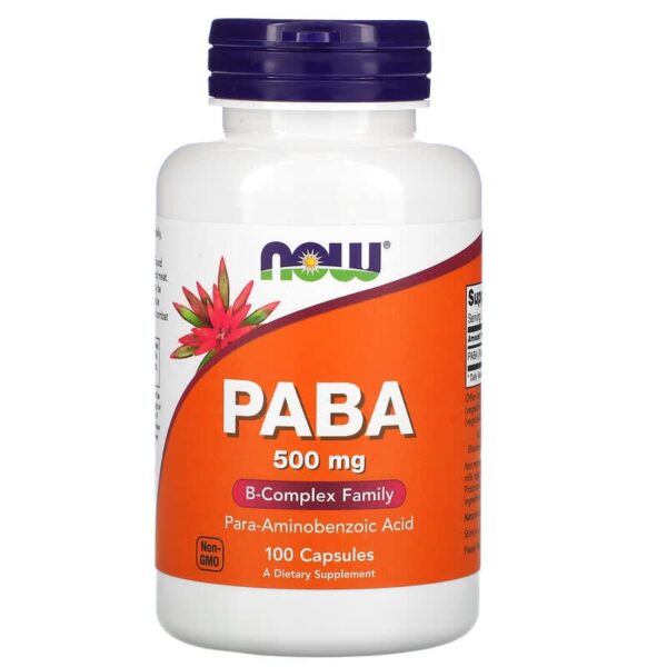 NOW Foods, PABA, 500 mg, 100 Capsules - Image 9