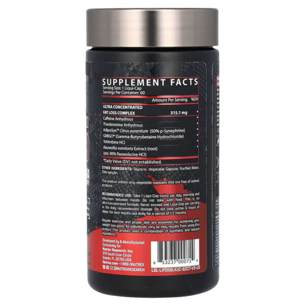 Nutrex Research, LIPO-6 Black, Ultra Concentrate, 60 Liqui-Caps - Image 2