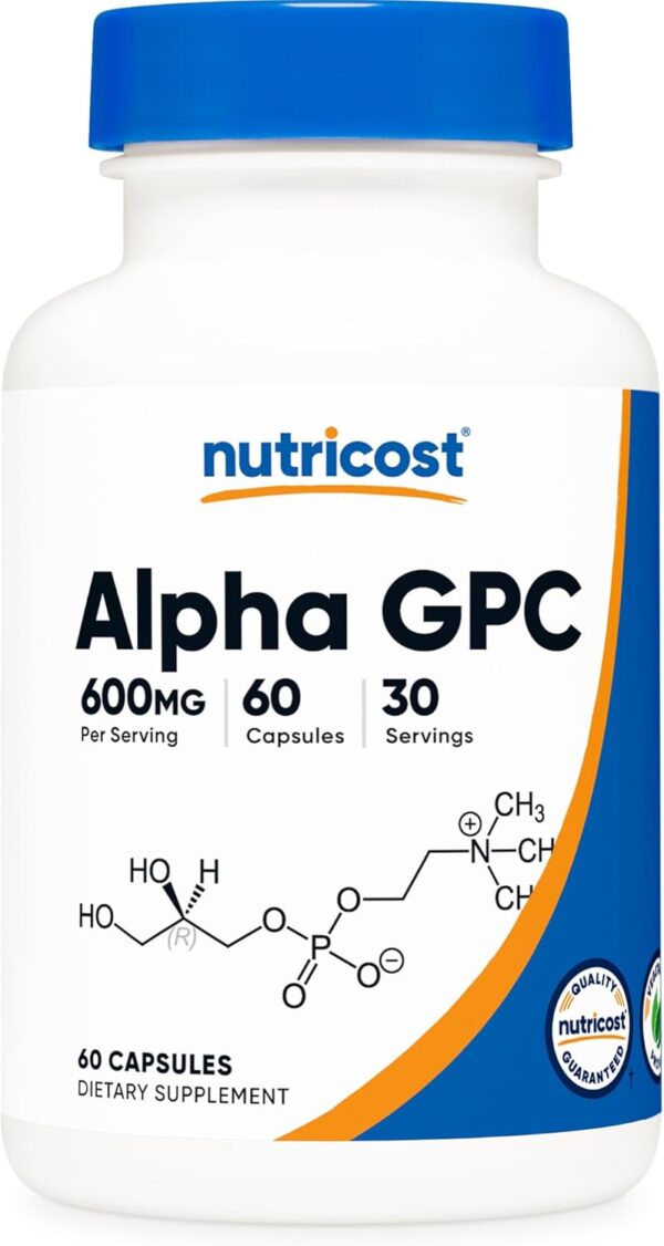 Nutricost Alpha GPC 600mg, 120 Vegetarian Capsules - Non-GMO and Gluten Free, 300mg Per Capsule