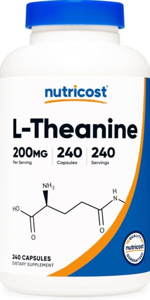 Nutricost L-Theanine 200mg, 240 Capsules - Double Strength