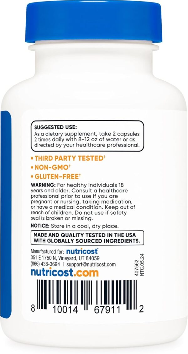 Nutricost Alpha GPC 600mg, 120 Vegetarian Capsules - Non-GMO and Gluten Free, 300mg Per Capsule - Image 5