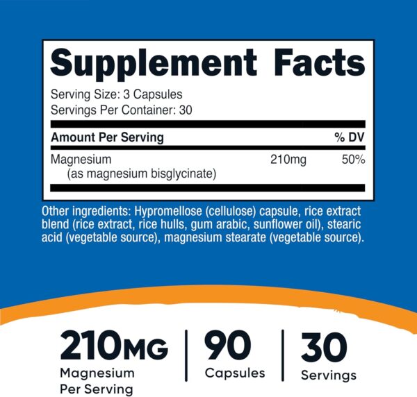 Nutricost Magnesium Glycinate Capsules (90 Capsules, 210 mg Per Serving) - Magnesium Glycinate Supplement for Gentle Absorption - Image 5