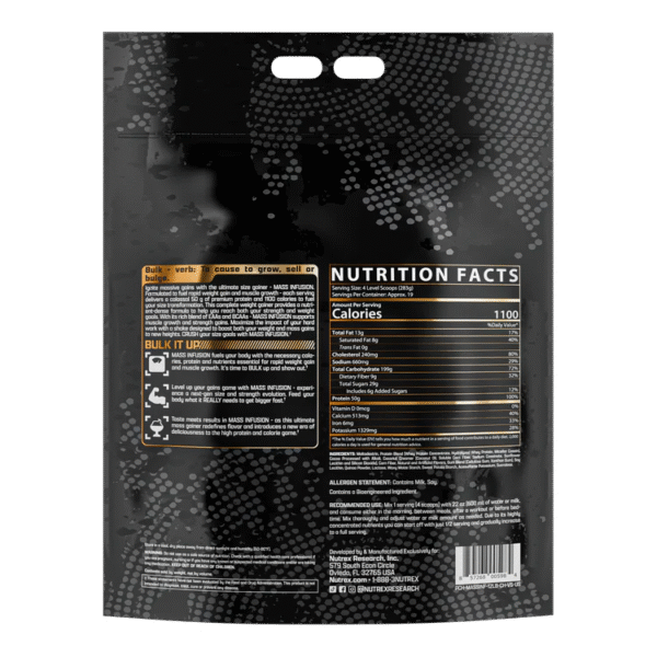 Mass Infusion - 12 lb ADVANCED MASS & RAPID WEIGHT GAINER - Chocolate - Image 2