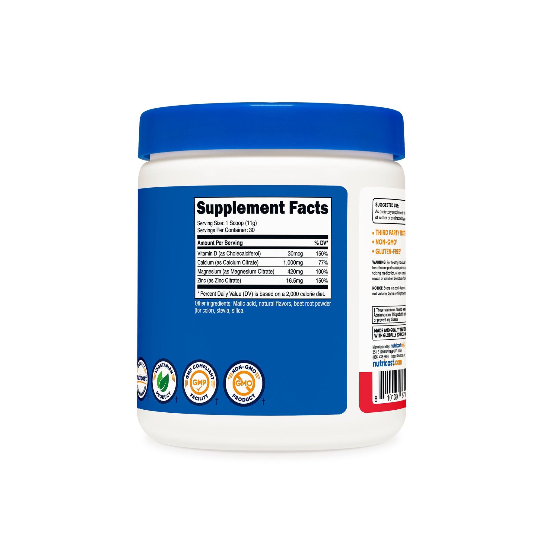 Nutricost Calcium + Magnesium + Zinc Citrates with Vitamin D3 Powder - Image 8