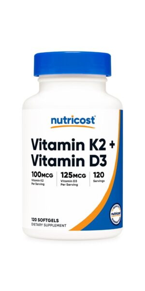 Nutricost Vitamin K2 + Vitamin D3 Softgels